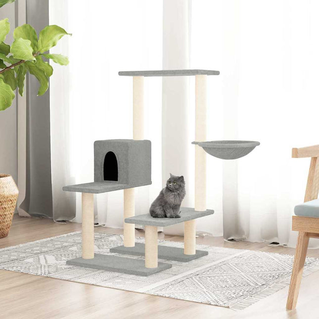 kradsetræ med sisalstolper 94,5 cm lysegrå