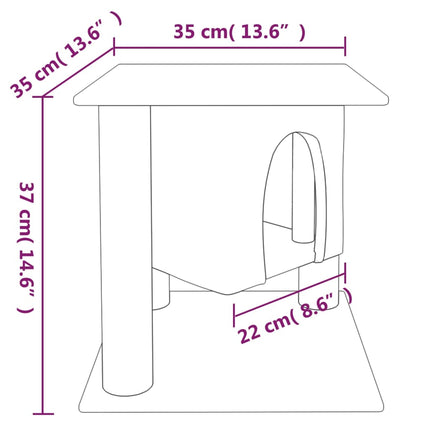 kradsetræ med sisalstolper 37 cm lysegrå