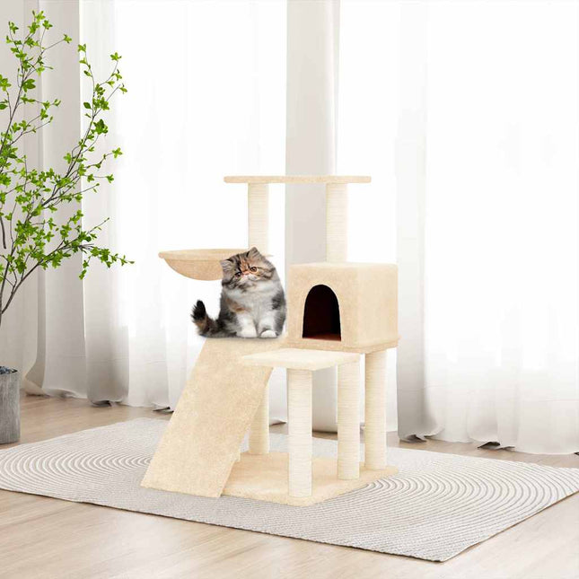 kradsetræ med sisalkradsestolper 82 cm cremefarvet