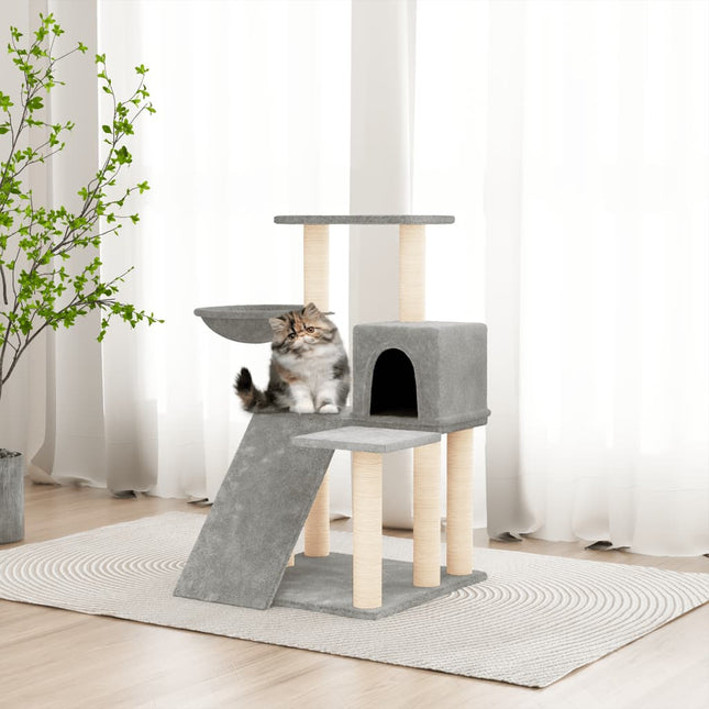 kradsetræ med sisalstolper 82 cm lysegrå