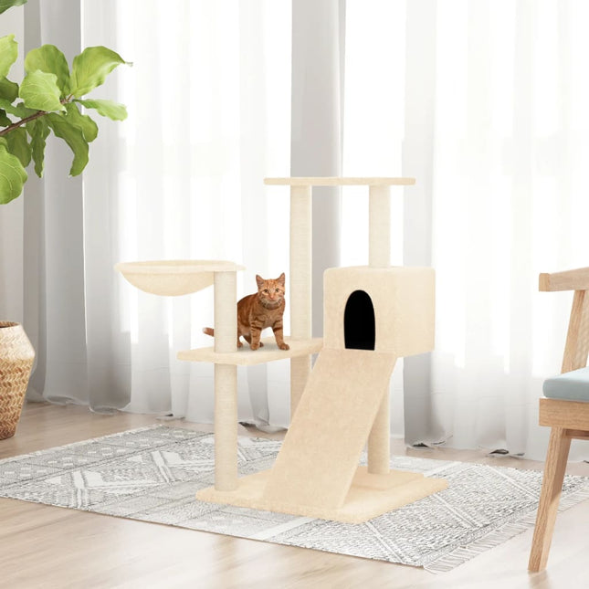 kradsetræ med sisalkradsestolper 82 cm cremefarvet