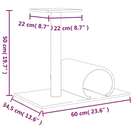 kradsetræ med tunnel 60x34,5x50 cm cremefarvet