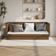 daybed 80x200 cm massivt fyrretræ gyldenbrun