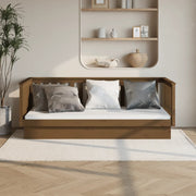 daybed 100x200 cm massivt fyrretræ gyldenbrun