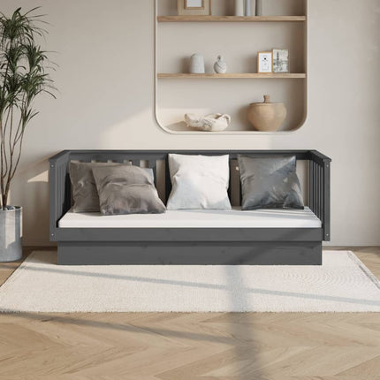 daybed 75x190 cm massivt fyrretræ grå