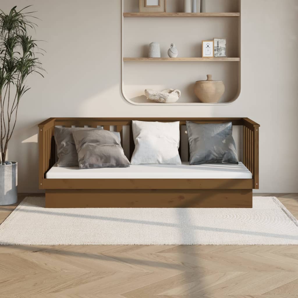 Daybed Uden Madras Massivt Fyrretræ - honningfarvet / 75 x 190 cm