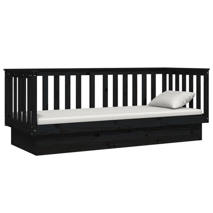 daybed 75x190 cm massivt fyrretræ sort