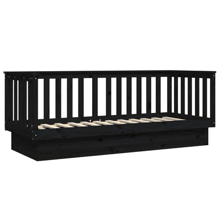 daybed 75x190 cm massivt fyrretræ sort