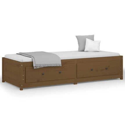 daybed 90x200 cm massivt fyrretræ gyldenbrun