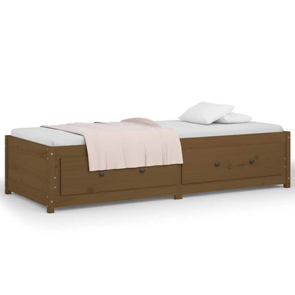 daybed 90x200 cm massivt fyrretræ gyldenbrun
