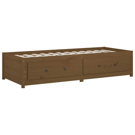 daybed 90x200 cm massivt fyrretræ gyldenbrun