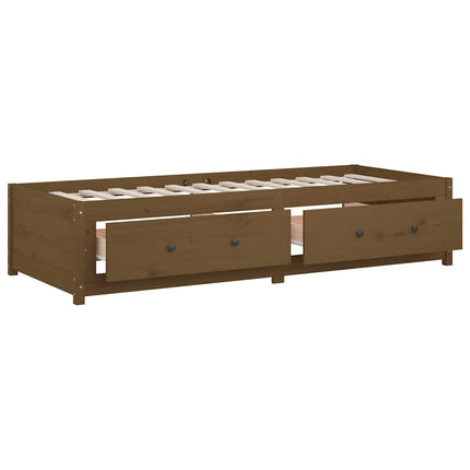 daybed 90x200 cm massivt fyrretræ gyldenbrun