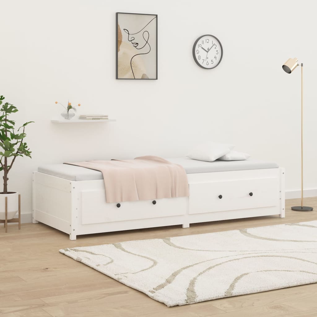 daybed 90x190 cm Single massivt fyrretræ hvid
