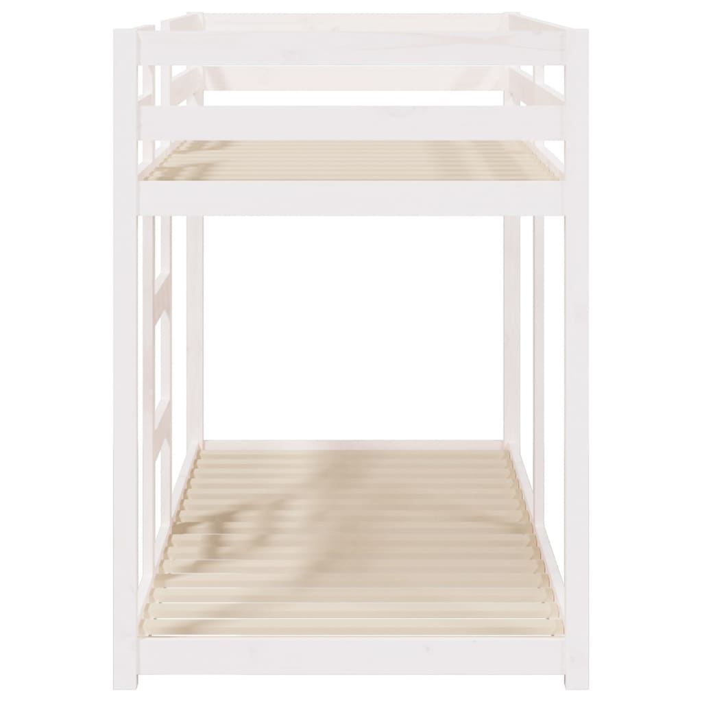 køjeseng 75x190 cm massivt fyrretræ hvid