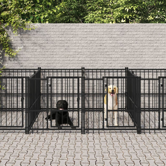 udendørs hundegård 13,14 m² stål