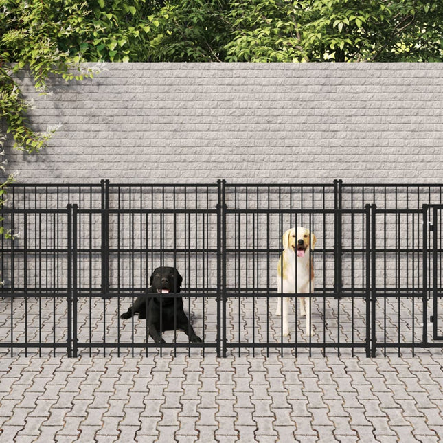 udendørs hundegård 13,14 m² stål