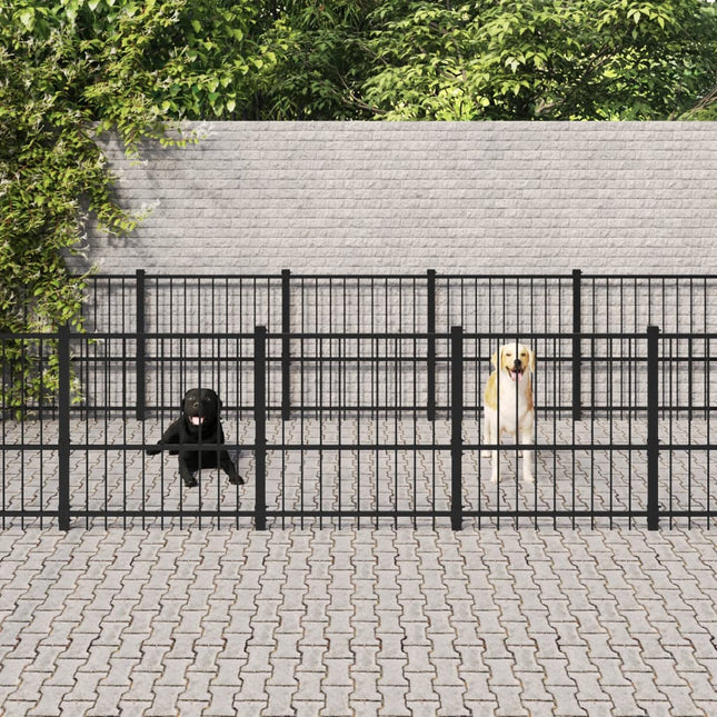 udendørs hundebur 16,94 m² stål