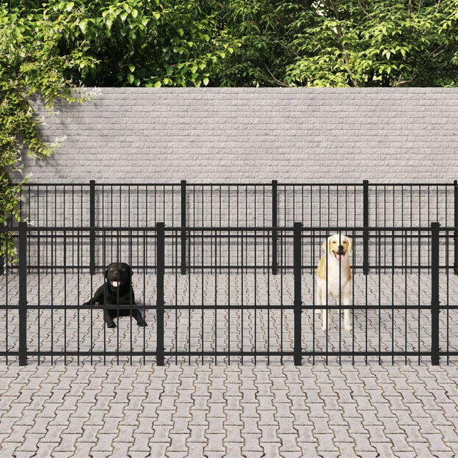 udendørs hundebur 26,35 m² stål
