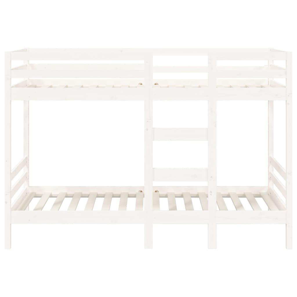køjeseng 80x200 cm massivt fyrretræ hvid