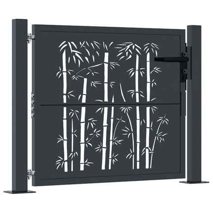 havelåge antracitgrå 100x100 cm stål bambusdesign