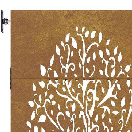havelåge 85x100 cm cortenstål trædesign