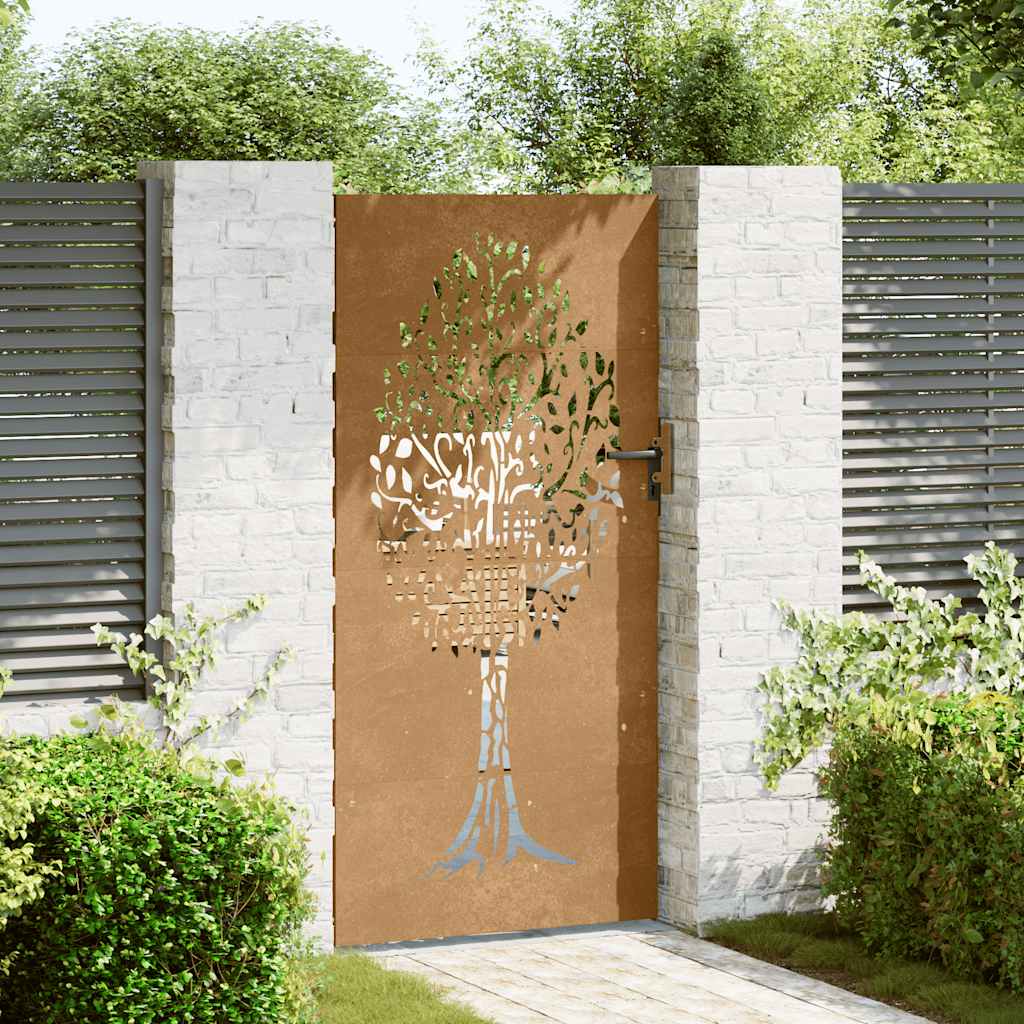 havelåge 85x200 cm cortenstål trædesign