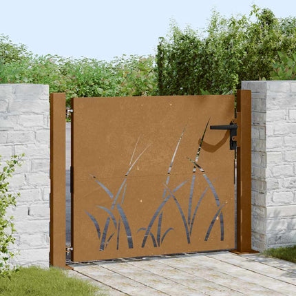 havelåge 100x100 cm cortenstål græsdesign