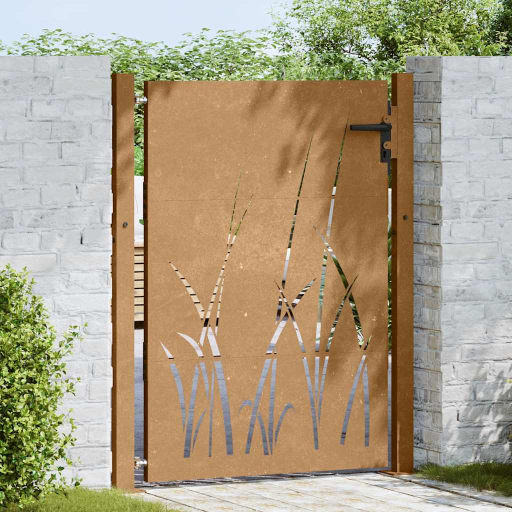havelåge 100x125 cm cortenstål græsdesign