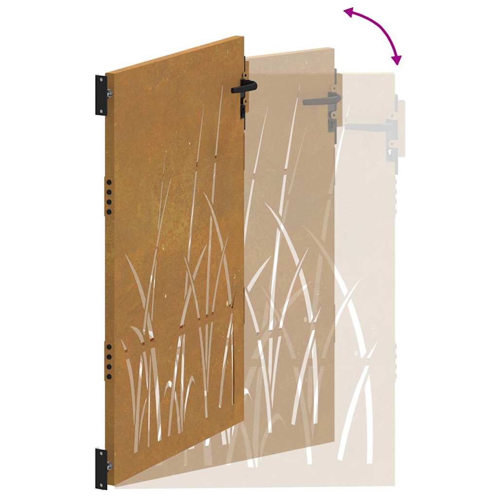 havelåge 100x125 cm cortenstål græsdesign
