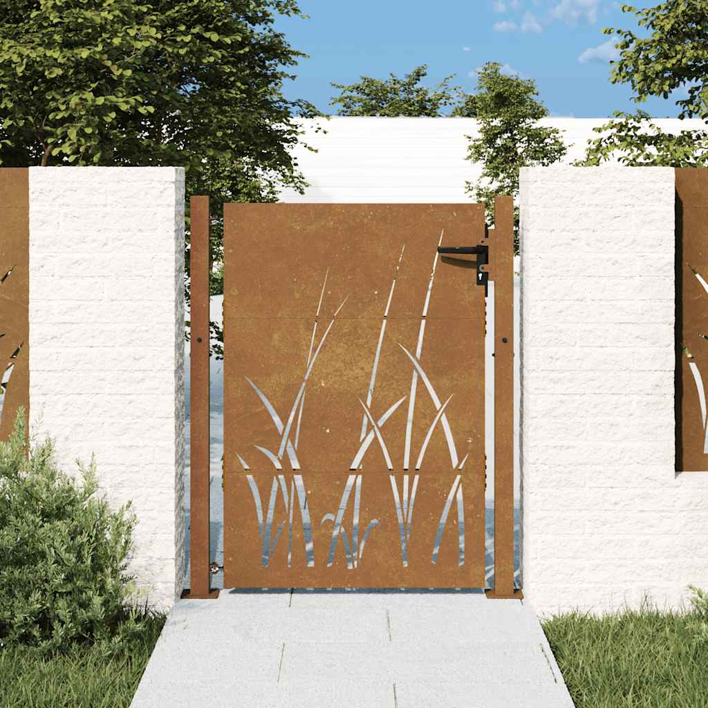 havelåge 100x125 cm cortenstål græsdesign