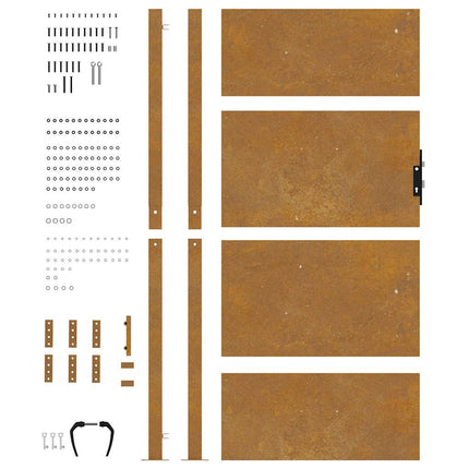 havelåge 100x200 cm cortenstål