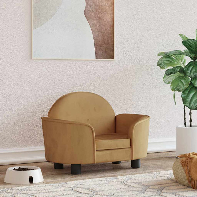 hundeseng 66x40x45 cm velour brun