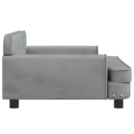 hundeseng 90x53x30 cm velour lysegrå