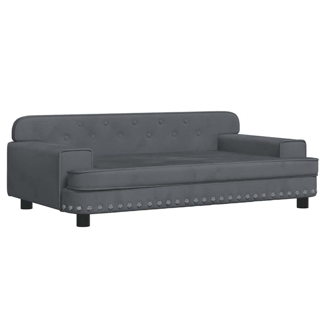 hundeseng 90x53x30 cm velour mørkegrå