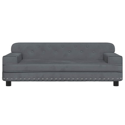 hundeseng 90x53x30 cm velour mørkegrå