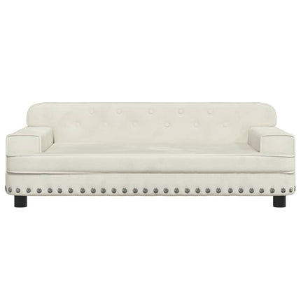 hundeseng 90x53x30 cm velour cremefarvet