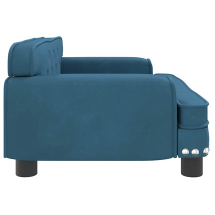 hundeseng 70x45x30 cm velour blå