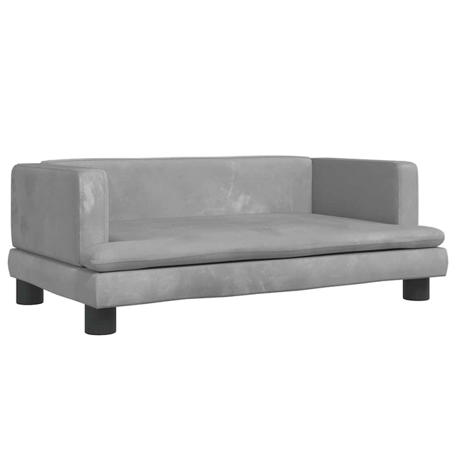 hundeseng 80x45x30 cm velour lysegrå