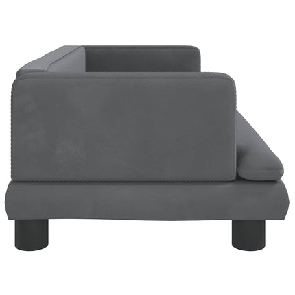 hundeseng 80x45x30 cm velour mørkegrå