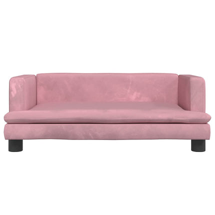 hundeseng 80x45x30 cm velour lyserød