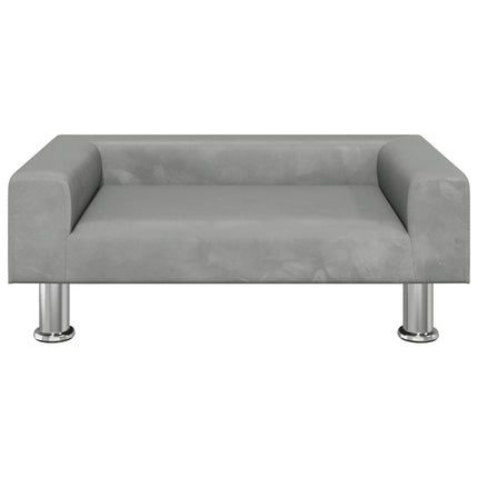 hundeseng 70x45x26,5 cm velour lysegrå