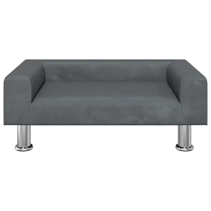 hundeseng 70x45x26,5 cm velour mørkegrå