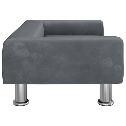 hundeseng 70x45x26,5 cm velour mørkegrå
