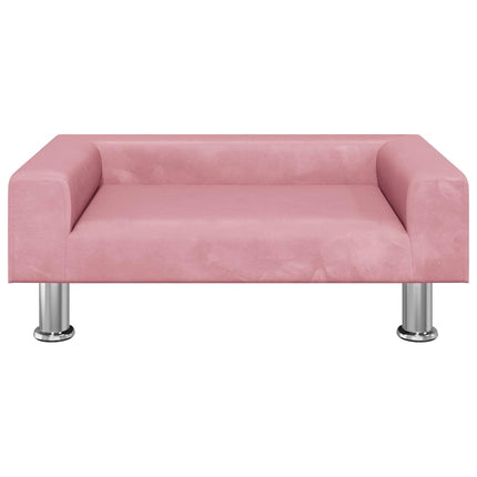 hundeseng 70x45x26,5 cm velour lyserød