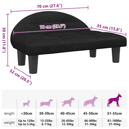 hundeseng 70x52x30 cm velour sort