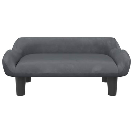 hundeseng 70x40x24 cm velour mørkegrå
