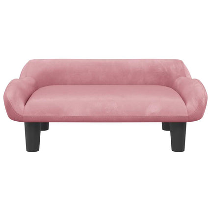 hundeseng 70x40x24 cm velour lyserød