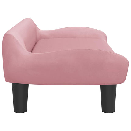 hundeseng 70x40x24 cm velour lyserød