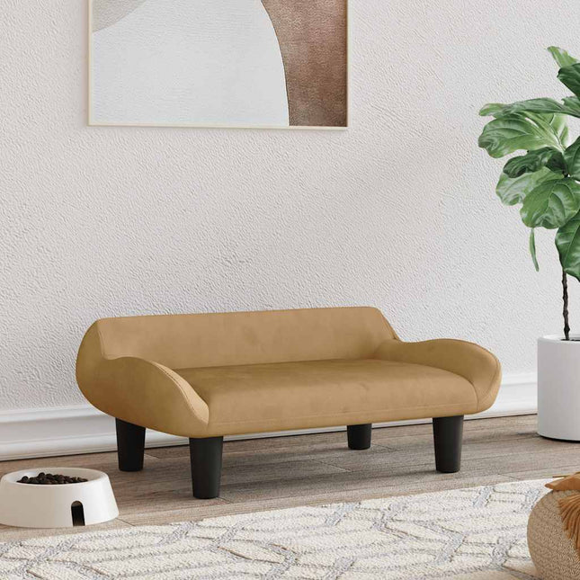 hundeseng 70x40x24 cm velour brun