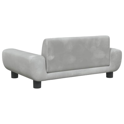 hundeseng 70x45x33 cm velour lysegrå